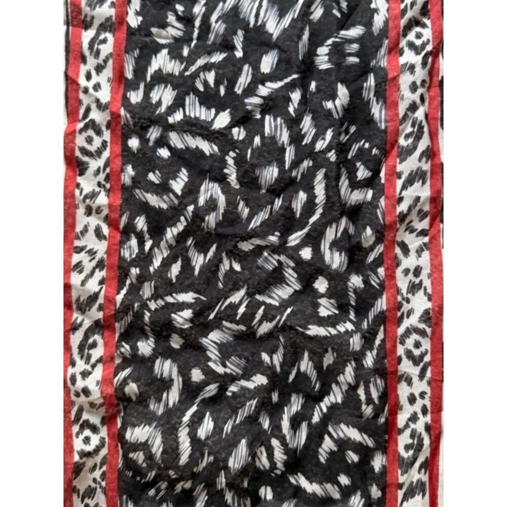 Cabi Fable 100% Silk Scarf Black and White Animal Print Scarf #4030 New - Picture 5 of 10